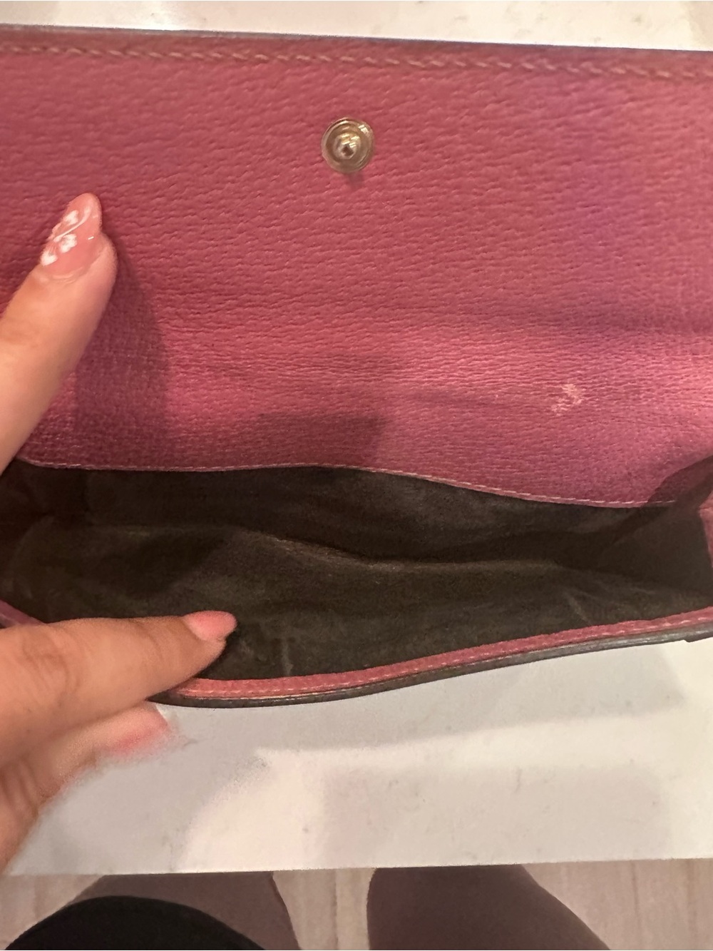 Gucci Beige GG Canvas Wallet with Pink Leather Trim - Picture 8 of 11